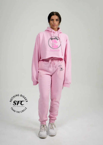 Womens 2 Tone Pretty Potheadz Crop Top Sweatsuit